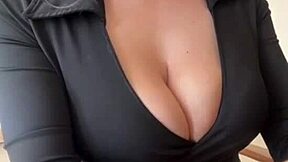 Heart pounding as neighbor reveals big milky tits for eager nipple licking