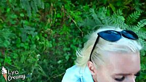 Wanna see this blonde deepthroat my huge cock outdoors?