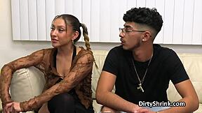 HORNY BIG TIT SHRINK LICKS COUPLE IN ORAL THREEWAY!