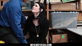 suspect caught stealin' and dragged to back office!