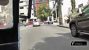 Is This Asian Teen Fucking A Horny Backpacker On The Street?