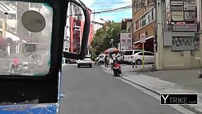 Is This Asian Teen Fucking A Horny Backpacker On The Street?