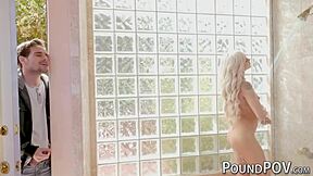 I love how this petite 18+ blonde sucks my big cock before banging.