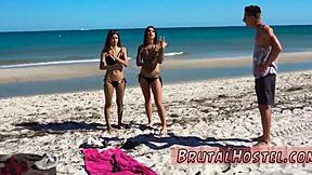 Triple Anal Gangbang with Rough Bondage Action