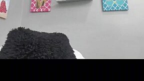 A young teen demonstrates her natural figure in a casual setting