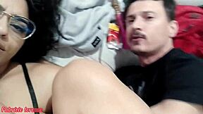 Slipped into the brunette's tight ass and filled her with cum on webcam