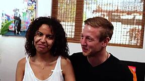 latina blonde teen gives tony blowjob, rides him doggystyle, ends with cumshot