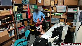 sexy shoplifter fucks officer for freedom in doggystyle reality