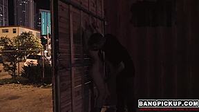 Teen Goldie gets slammed hard on the street outdoors