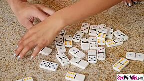 latina stepsister strokes her stepbrothers dick and gets fucked hard