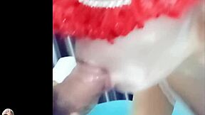 Petite latina redhead endures rough anal creampie in missionary and cowgirl positions