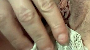 Watch this close-up panty stuffing and wet fingering