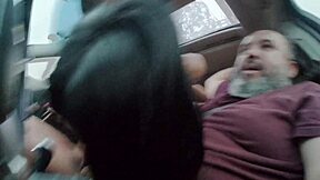 feeling intense pleasure from double blowjob in car with paola venturine and gabriela andrade