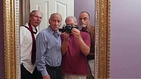 Nerdy Blonde in Glasses Gets Facial from Frannkie and Gang in Group Action