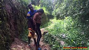 Ebony pornstar girlfriend takes big black cock in doggystyle and pussy pounding during tourism