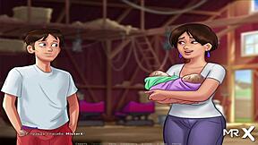 Summertimesaga episode 76 features teen cleansing through hardcore sex with milf mommy.