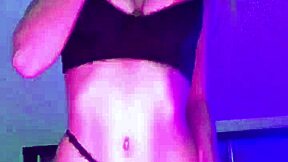 young blonde relaxes with toy before bed