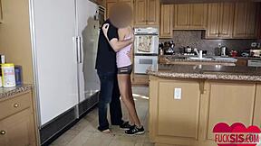 hollie mack gets involved in a family cum first scenario with her stepbrother on the couch