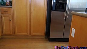 Busty Redhead Stepdaughter Sucks Monster Cock Hard in POV, Swallows Cum