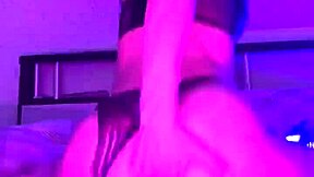 young blonde relaxes with toy before bed