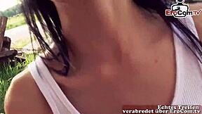 Skinny german student picked up publicly on street for hardcore sex date