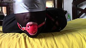 Laura's all tied up and hooded in high heels and pantyhose for a sexy bondage compilation