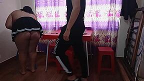 my latina stepmom gives private lessons in skimpy clothes leading to hot fucking