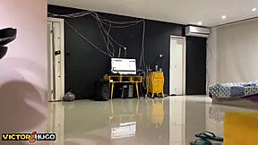 Victor Hugo Pounds Tattooed Brunette After Party