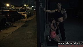 Teen girl with glasses dominated by men in hardcore bdsm