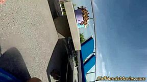 brunette licks babes feet. outdoor girl on girl masturbation with oral and teen fun