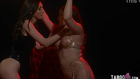 Lesbian babe Maya Woulfe dominates curvy teen Leana Lovings with hard spanks 😈