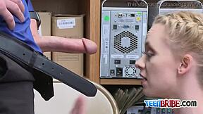 Athena tempts the big-dicked guard with a seductive bribe