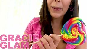 Gracie glam, 19 yo cutie, gives huge cock pov blowjob and swallows cum load 😍