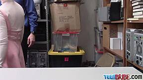 Athena tempts the big-dicked guard with a seductive bribe