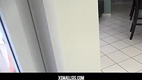 Alexis dean gets stuck in the window, then her stepbrother fucks her hard from behind in pov