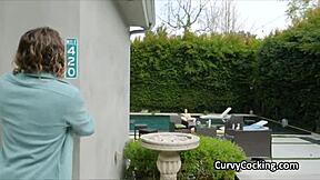 Huge Titty Girlfriend Pounded Hard by the Pool with Big Cock Deepthroat Action