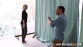 How does Zazie handle cum spurts in public casting?