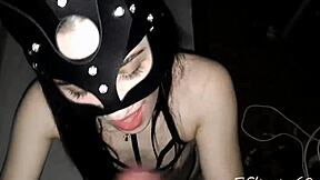 Hunter Spermoy passionately licks and sucks my big cock. She swallows the cumshot on her face