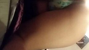 My girlfriend chills in her thong, showing off her big ass