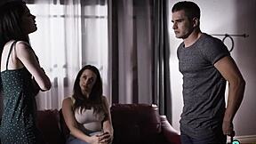 busty milf stepmom offers teen a wild ffm bang