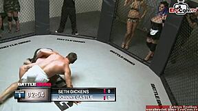 Inked British blonde with natural big tits enjoys a messy cumshot on her boobs after hardcore play.