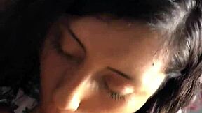 Latina House Cleaner Sucks Big Cock and Swallows Cum!