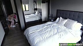 Sugar Whips Out His Big Dong For Luna Daniels To Lick, Finger, And Masturbate Her Brunette Pussy