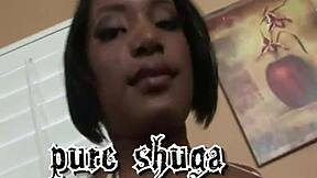 Ebony teen in stockings gives blowjob then gets spooned hard. So pumped full! 😏