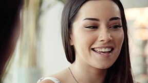 The teen babe picks up an older milf and they hook up with oral and masturbation