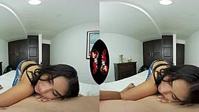 Cute Latina teen in bedroom VR