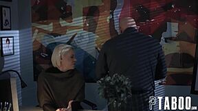 Petite teen Helena Locke gives POV blowjob to Derrick Pierce in hardcore scene.