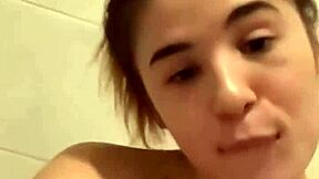 Ritafox, that adorable redhead Russian, washing her gorgeous tits and pussy up close.