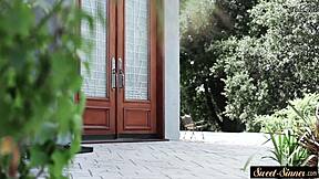 teen beauty gets pounded hard doggystyle in steamy scene