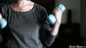 teen beauty gets pounded hard doggystyle in steamy scene